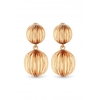 Mood Gold Plated Ball Ridge Drop Earrings