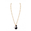 Mood Gold Plated Charmed Jet And Pearl Necklace