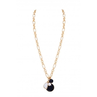 Mood Gold Plated Charmed Jet And Pearl Necklace