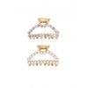 Mood Gold Plated Crystal And Pearl Mini Bulldog - Pack of 2