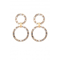 Mood Gold Plated Crystal Baguette Stones Earrings
