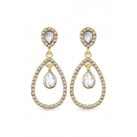 Mood Gold Plated Crystal Tear Drop Earrings