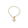 Mood Gold Plated Fresh Water Pearl O Ring Murano Glass Heart Bracelet