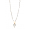 Mood Gold Plated Fresh Water Pearl O Ring Murano Glass Heart Necklace