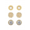 Mood Gold Plated Halo Earring - Pack of 3