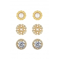 Mood Gold Plated Halo Earring - Pack of 3