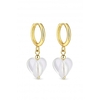 Mood Gold Plated Huggy Hoop With Murano Glass Earrings