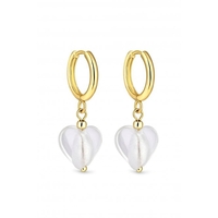Mood Gold Plated Huggy Hoop With Murano Glass Earrings