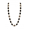 Mood Gold Plated Jet And Pearl Halo Necklace