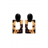 Mood Gold Plated Jet And Tort Resin Drop Earrings