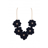 Mood Gold Plated Jet Flower Necklace