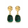 Mood Gold Plated Malachite And Light Colorado Drop Earrings