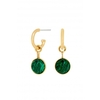 Mood Gold Plated Malachite Huggie Hoop Earrings