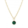 Mood Gold Plated Malachite T Bar Chain Necklace