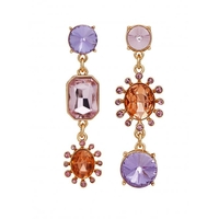 Mood Gold Plated Mis Match Floral Drop Earrings