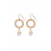 Mood Gold Plated Open Round Clear Drop Earrings