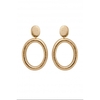 Mood Gold Plated Oval Large Drop Earrings