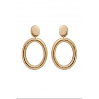Mood Gold Plated Oval Large Drop Earrings