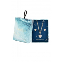 Mood Gold Plated Pave Pearl Necklace And Earring Set - Gift Boxed