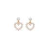 Mood Gold Plated Pearl Heart Forward Facing Drop Earrings