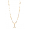 Mood Gold Plated Pearl T Bar Chain Necklace