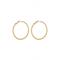 Mood Gold Plated Popcorn Round Hoop Earring