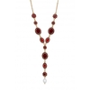 Mood Gold Plated Red Crystal Halo Y Drop Necklace