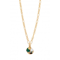 Mood Gold Plated Resin And Pearl Charmed Chain Pendant