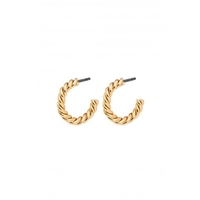 Mood Gold Plated Rope Twist Chunky Hoop Earrings