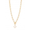 Mood Gold Plated Square Mop Chain Neckalce
