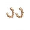 Mood Gold Plated Texture Crystal Hoop Earrings