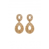 Mood Gold Plated Texture Open Tear Drop Earrings