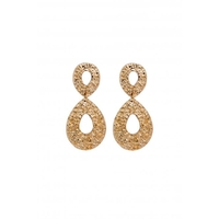 Mood Gold Plated Texture Open Tear Drop Earrings