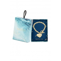 Mood Gold Plated Textured Heart Chain Bracelet - Gift Boxed