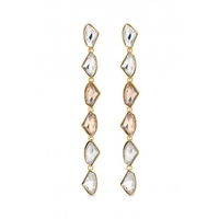 Mood Gold Plated Tonal Golden Crystal Hand Cut Earrings
