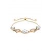 Mood Gold Plated Tonal Golden Crystal Hand Cut Toggle Bracelet