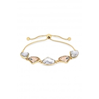 Mood Gold Plated Tonal Golden Crystal Hand Cut Toggle Bracelet