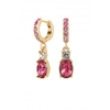 Mood Gold Plated Tonal Pink Drop Huggie Earrings