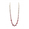 Mood Gold Plated Tonal Pink Special Cut Stones Necklace