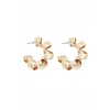 Mood Gold Polished Chunky Ribbon Twist Hoop Earrings