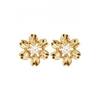 Mood Gold Polished Flower Stud Earrings