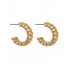Mood Gold Satin Chunky Ribbed Hoop Earrings