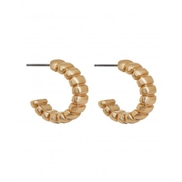Mood Gold Satin Chunky Ribbed Hoop Earrings