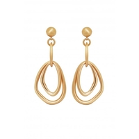 Mood Gold Satin Organic Multi Link Forward Facing Drop Earrings