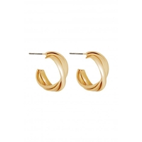 Mood Gold Satin Twist Hoop Earrings