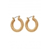 Mood Gold Textured Chubby Hoop Earrings