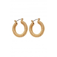 Mood Gold Textured Chubby Hoop Earrings