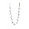 Mood Gold White Crystal and Pearl Flower Necklace