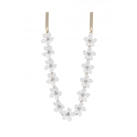 Mood Gold White Crystal and Pearl Flower Necklace