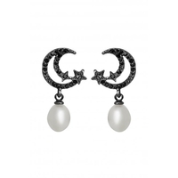 Mood Hematite Celestial Pearl Drop Earrings